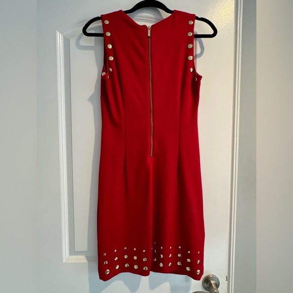 Michael Kors Red Studded Holiday Mini Dress - Picture 6 of 7